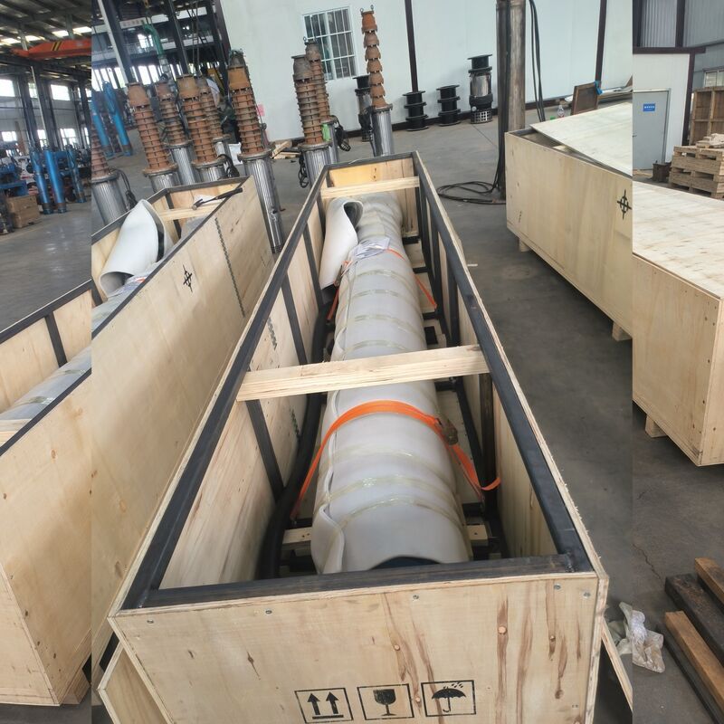 300 kW hoogspanningsonderwaterpomp voor het ontwateren van bauxietmijnen met roestvrijstalen impellers