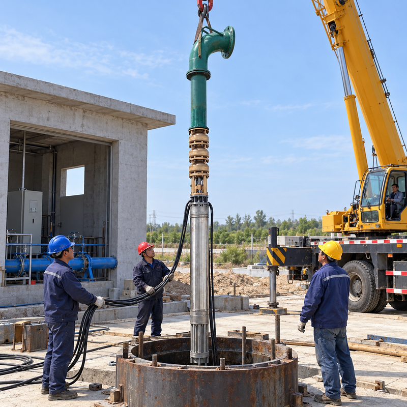 500 m³/h Deep Well Submersible Pump with Copper Pump Head and Stainless Steel Motor Housing for Seawater Supply